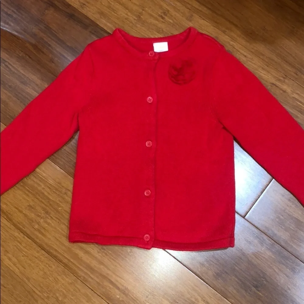 NWOT Gymboree girls red sweater and flower accent